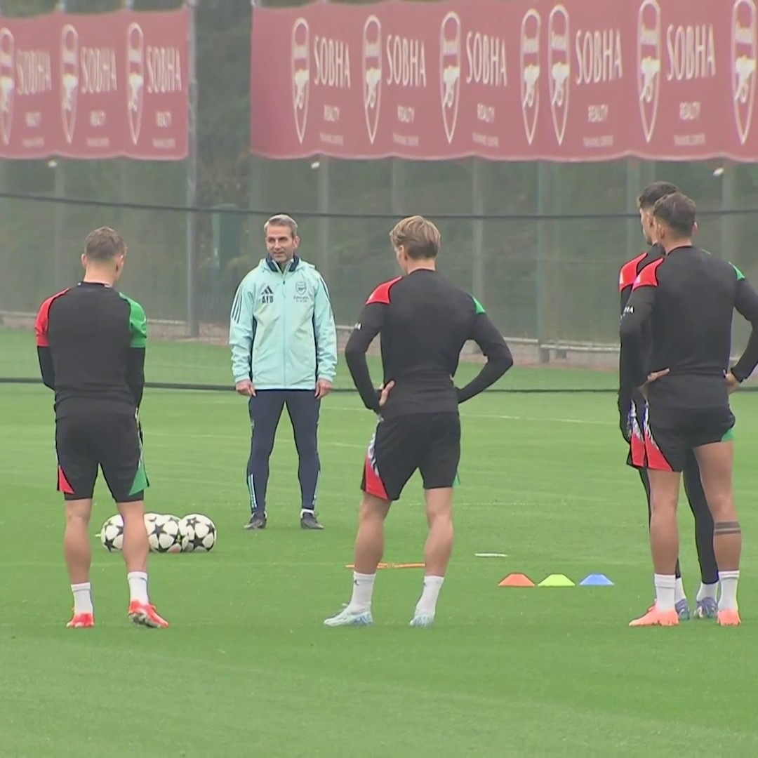 Martin Odegaard was spotted back in training ahead of Arsenal's Champions League fixture against Inter Milan 👀🔴
