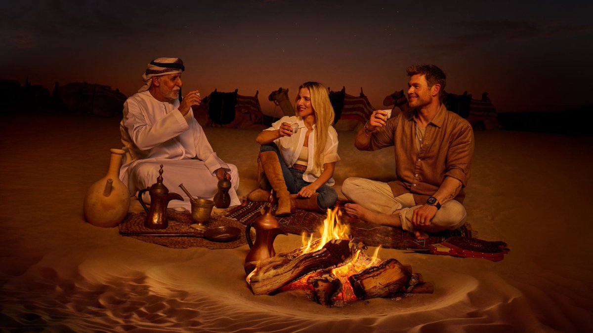 Need a break? We’ve got the perfect escape. 😉 #InAbuDhabi Chris Hemsworth Elsa Pataky