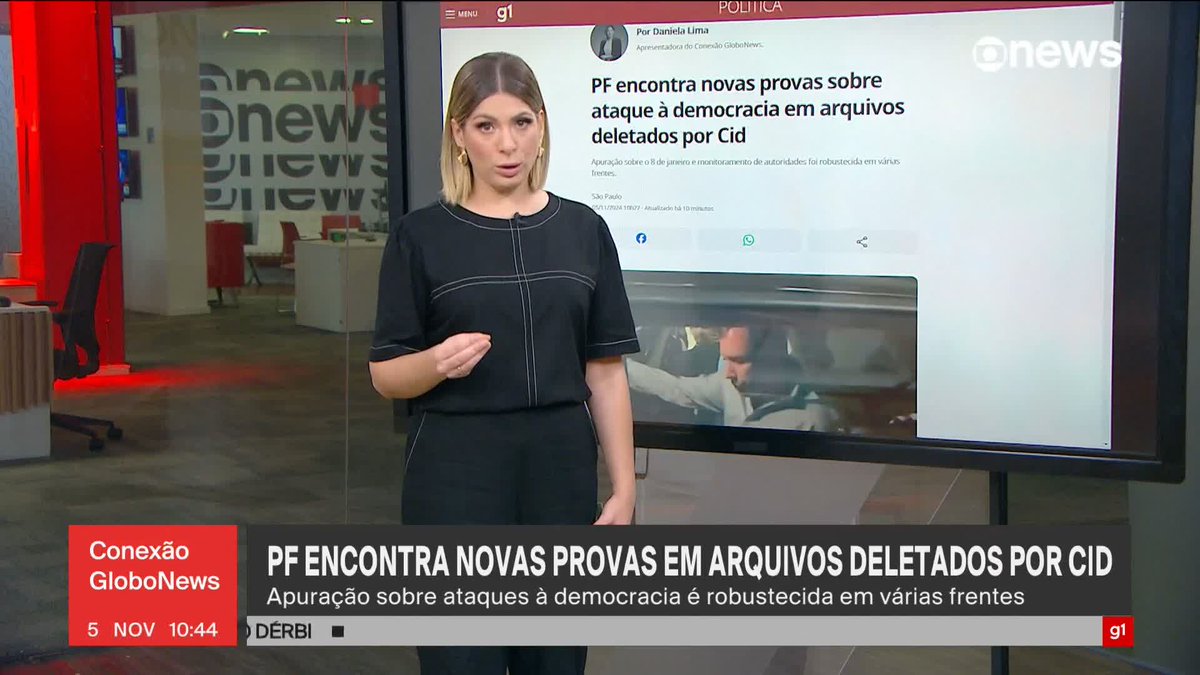 Apuração da Daniela Lima: PF encontra novas provas sobre ataque à democracia em arquivos deletados por Mauro Cid. ➡ Assista ao #ConexãoGloboNews: #GloboNews