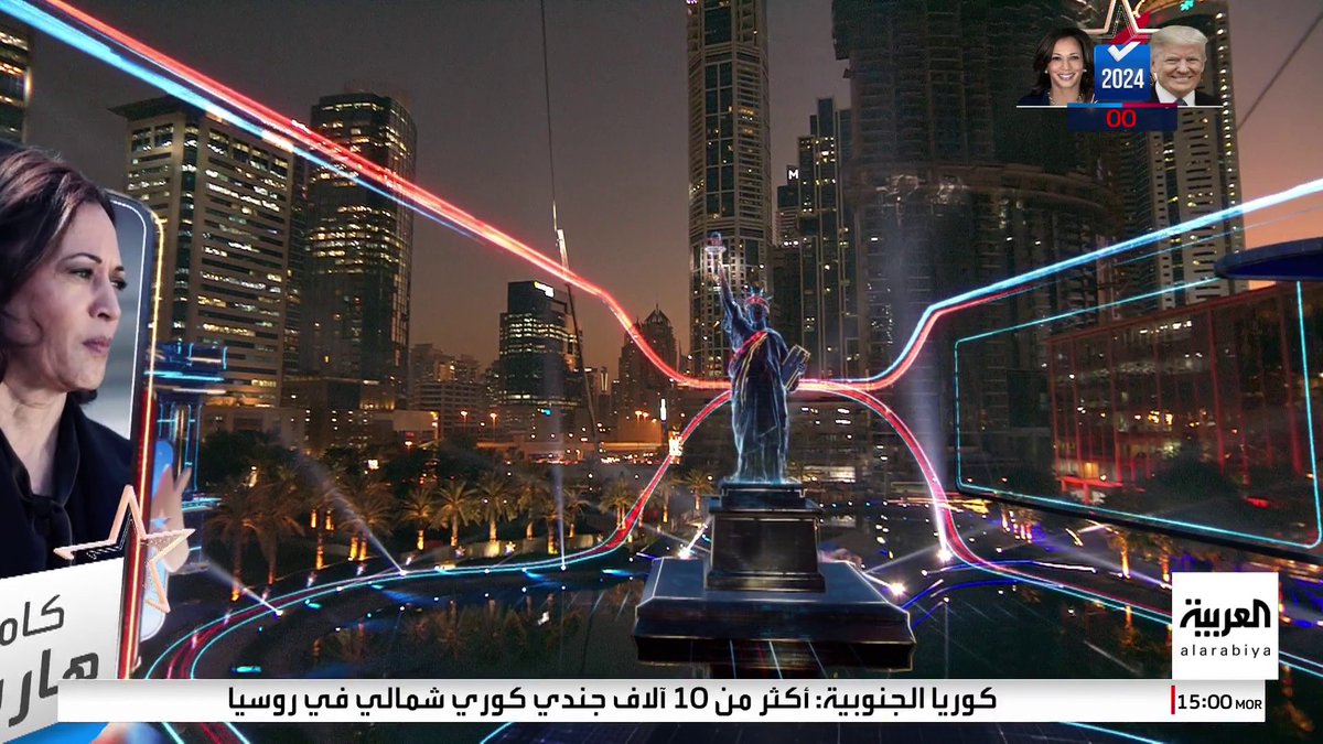 بتقنيات مبهرة وباستخدام الواقع المعزز .. لحظة إطلاق العربية لتغطيتها الاستثنائية للانتخابات الأميركية. استوديوهات في الفضاء الفسيح ومحاكاة بصرية فوق الماء. عايش التجربة وكأنك هناك #الانتخابات_الأميركية #قناة_العربية