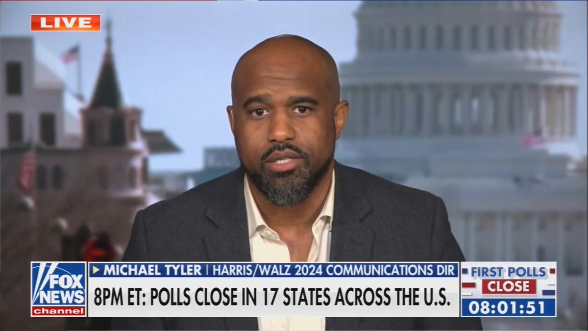 Harris Comms Director Michael Tyler to Fox: Late-breaking undecided voters have been moving toward Vice President Harris by double digits. They've seen Donald Trump spiral into the worst version of himself. Instead of offering people solutions, he has spent his time lobbing insults and airing personal grievances. When he walks into the Oval Office it won't be with a to-do list like the Vice President, but an enemies list