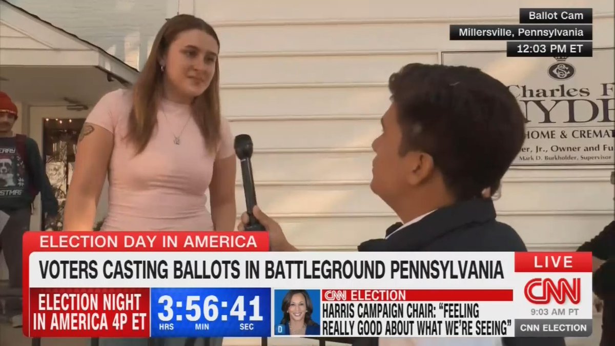 First-time Pennsylvania voter: I am voting for Kamala because I'm here for women's rights. It's time for a change