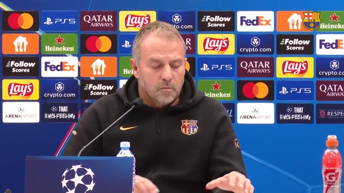🎙️ HANSI FLICK: ❝I have a fantastic team. Deco's also done a great job. My staff and the players are doing a great job. We really appreciate what they're doing. It's a good feeling, not just the young players but also the veterans. Everyone together and well connected.❞
