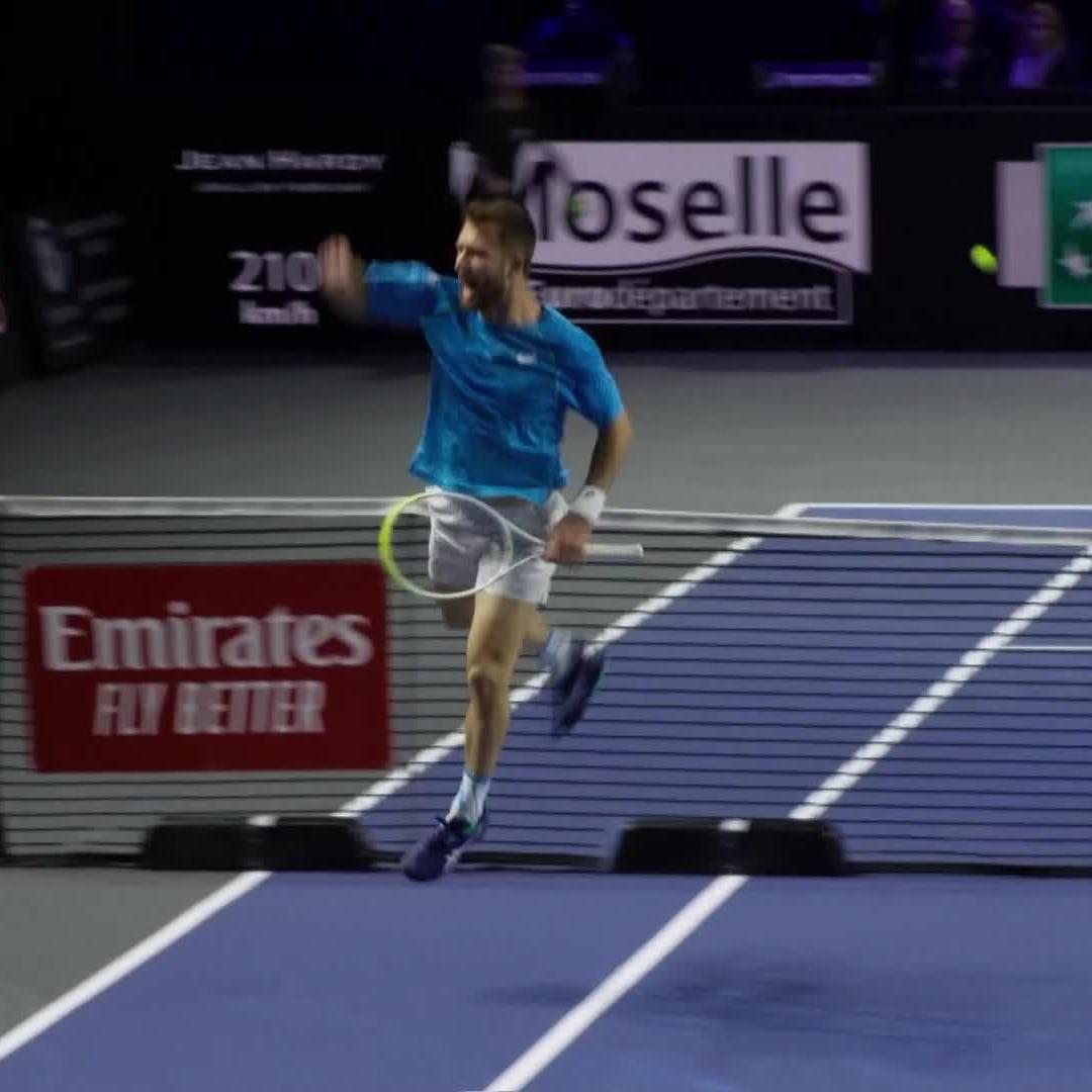 Retourner la première à 210. Renvoyer le smash. Quel point de Corentin Moutet. 🔥🇫🇷