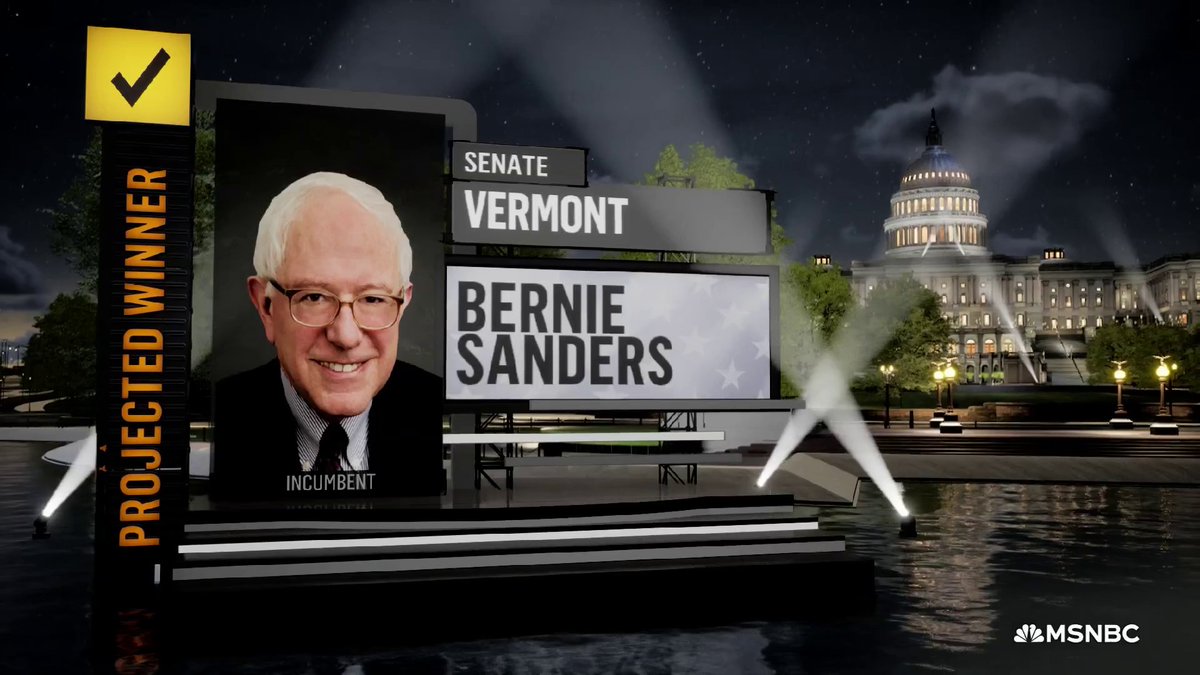 BREAKING: Bernie Sanders wins re-election in Vermont Senate race, NBC News projects.