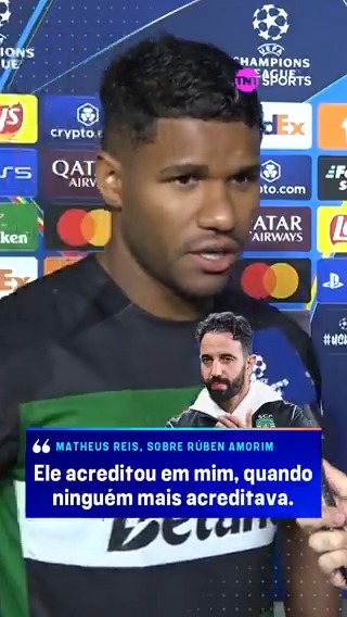 Matheus Reis deixou palavras emocionadas sobre Rúben Amorim.