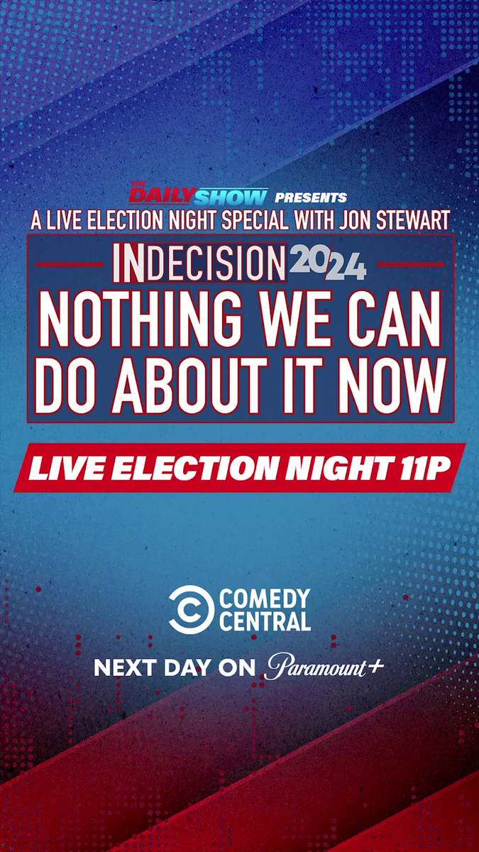 Tonight: Jon Stewart and The Best F**king News Team cover the election results LIVE at 11/10c on Comedy Central! #DailyShow