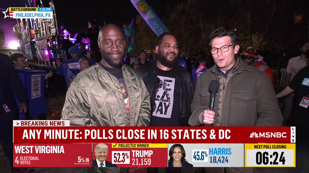 While on his way to the ballot processing center at West Philadelphia High School, Jacob Soboroff ran into De La Soul