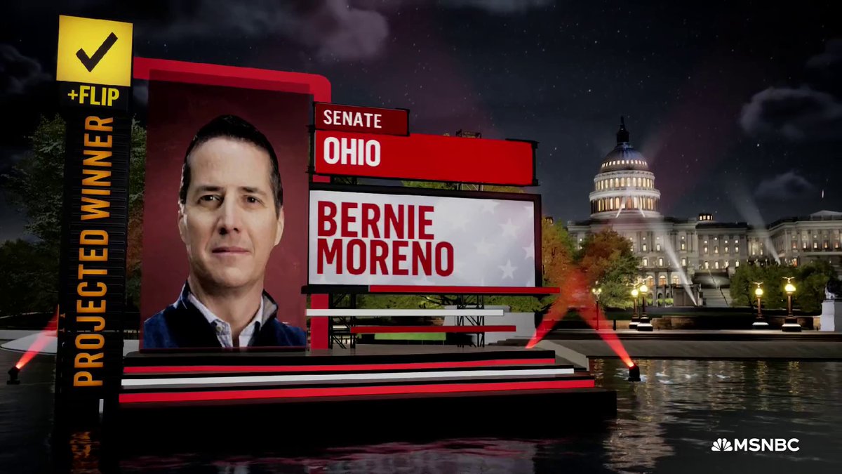 BREAKING: Republican Bernie Moreno wins Ohio Senate race, defeating Democrat Sherrod Brown, NBC News projects.