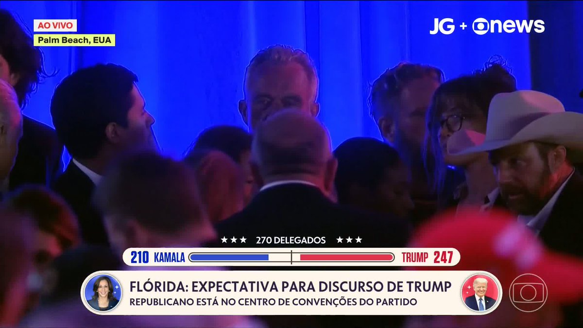 O candidato Donald Trump já está no centro de convenção de Palm Beach, na Flórida, onde deve fazer um discurso logo mais. ➡ Assista ao vivo na #GloboNews: