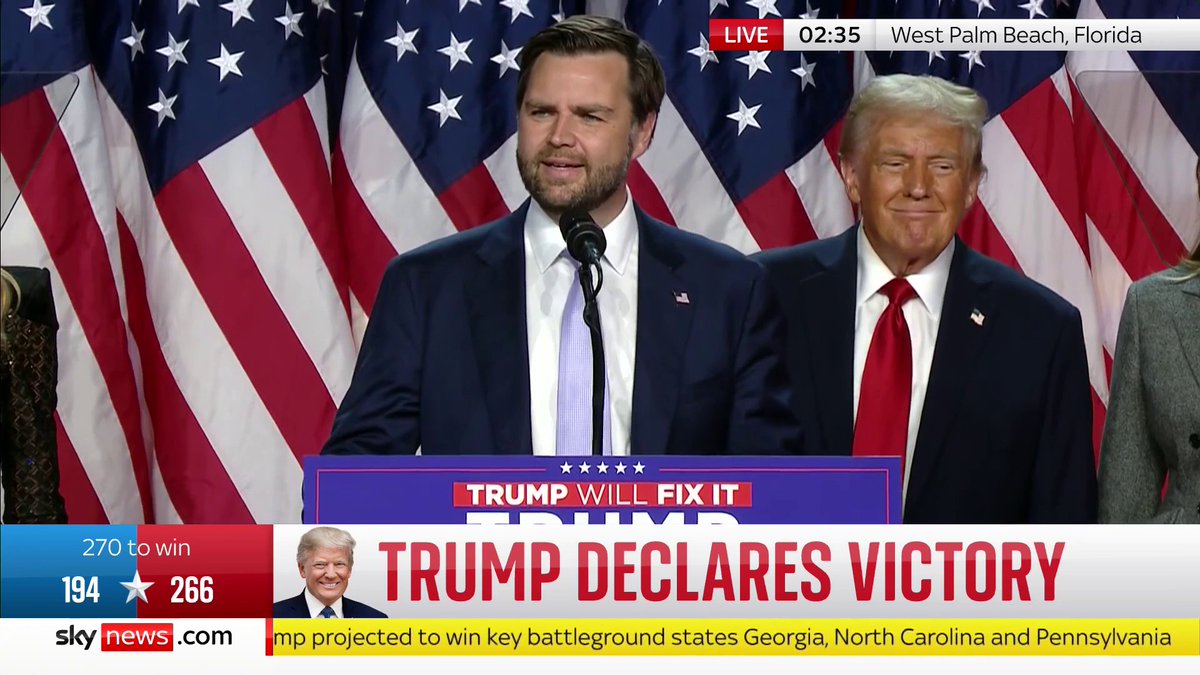 "I think we've just witnessed the greatest political comeback in the history of the United States of America." Candidate for Vice President of the US, JD Vance, pays tribute to Donald Trump, thanking him for the opportunity to be his running mate, before turning to the crowd. ⬇️