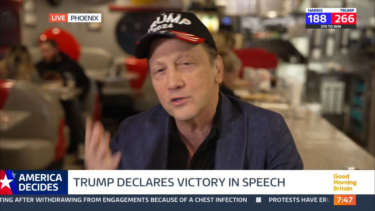 'I feel like we're on Saturday Night Live here Rob, are we in Home Alone 4? I feel like this interview has taken a bit of a turn!' Ed Balls Republican Actor Rob Schneider says he's very excited about another Trump presidency.