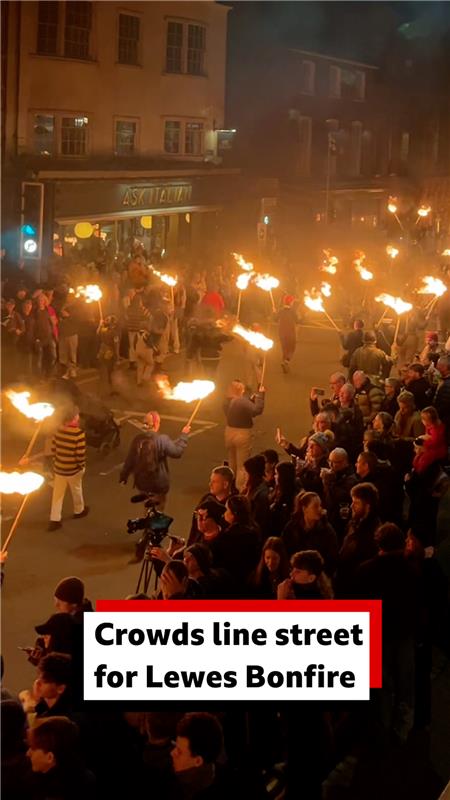 An estimated 40,000 people attended the annual bonfire event in Lewes to mark Guy Fawkes Night. More here: