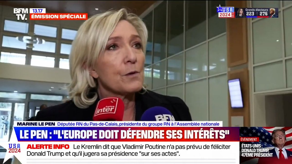 La seule chose à laquelle je pense, c'est l'intérêt de la France. À partir du moment où les États-Unis vont désormais défendre de manière plus vigoureuse leurs propres intérêts, il va falloir que l'Europe se réveille et défende les siens.