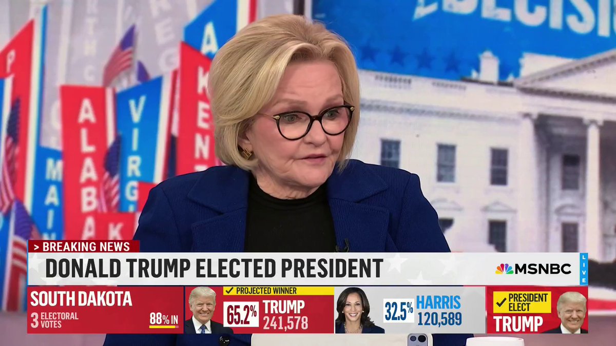 .Claire McCaskill: "Turns out fear and anger were the most powerful political tools right now in America... and we got to come to grips with that. This isn't as much about Donald Trump as it is about America."