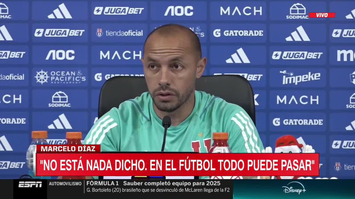 "TODOS HAN VISTO LAS IMÁGENES Y LO QUE SUCEDIÓ. CLARAMENTE, LAS REGLAS ESTÁN PARA CUMPLIRSE" #SportsCenter Marcelo Díaz, capitán de la #UdeChile: "Eso no nos desenfoca de nuestro trabajo... Lo que suceda desde el CDA para afuera la verdad es que poco me preocupa".