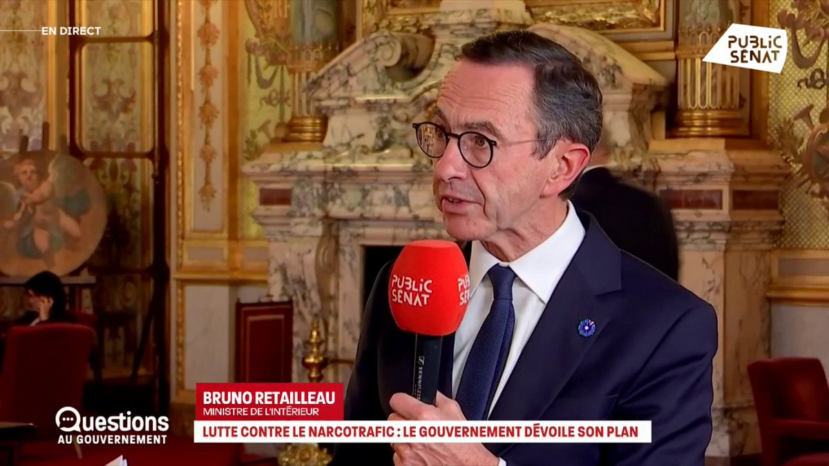 Lutte contre le narcotrafic : « Al Capone, il n’est pas tombé sur un problème de stupéfiants, il est tombé sur une enquête fiscale (...), ce qu’il faut, c’est accentuer les contrôles à 360 degrés », estime Bruno Retailleau. #QAG