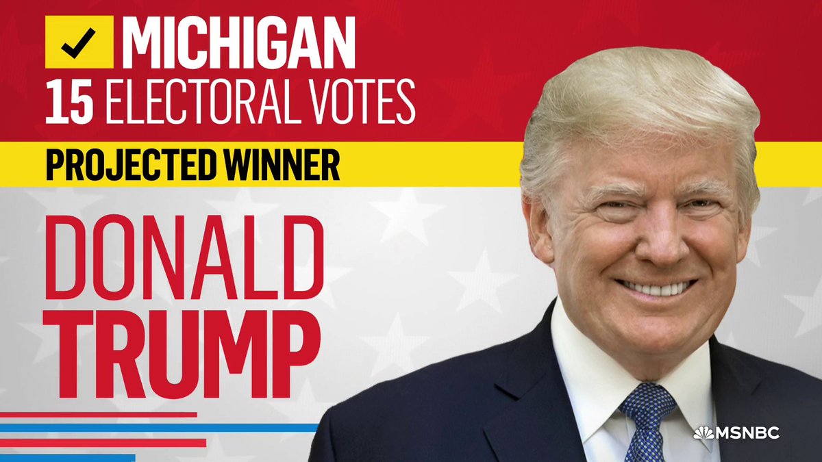 BREAKING: Donald Trump wins Michigan, NBC News projects.