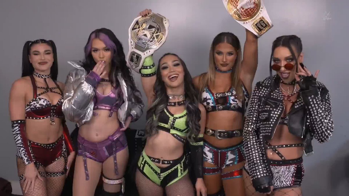 .@CoraJadeWWE, roxanne and Fatal Influence are feeling pretty confident ahead of tonight's main event! 🔥 #WWENXT