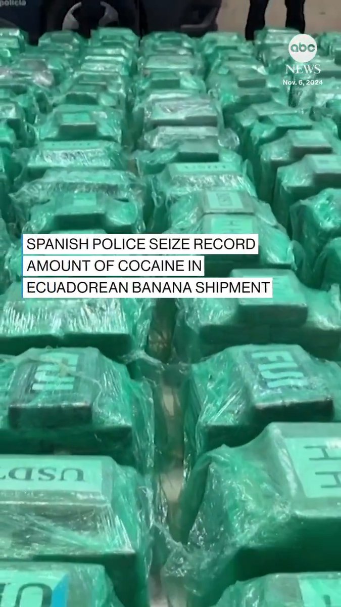 Authorities in Spain seized 13 tons of cocaine in a cargo container apparently filled with bananas, in what they called the biggest anti-narcotics operation in the country's history. Read more: