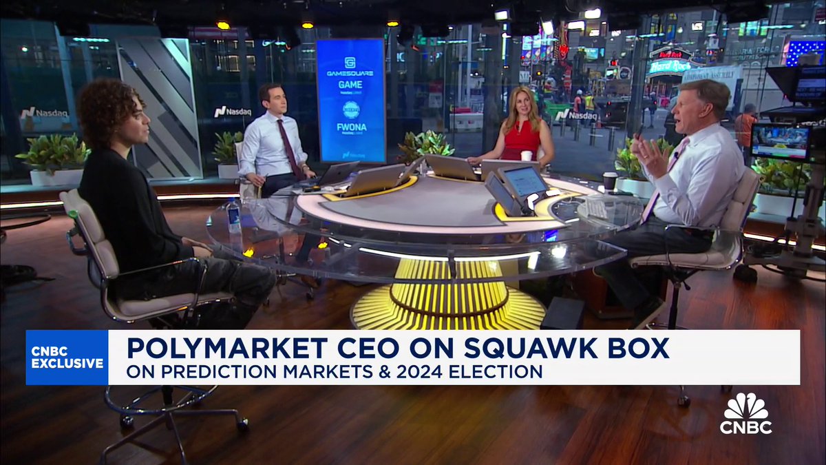 "On Polymarket it looked like a done deal, and if you were just watching TV, you would think it's neck and neck," says Polymarket CEO Shayne Coplan 🦅 during his first TV interview on the platform's early call for Trump. "It is an inflection point in news and politics," he says:
