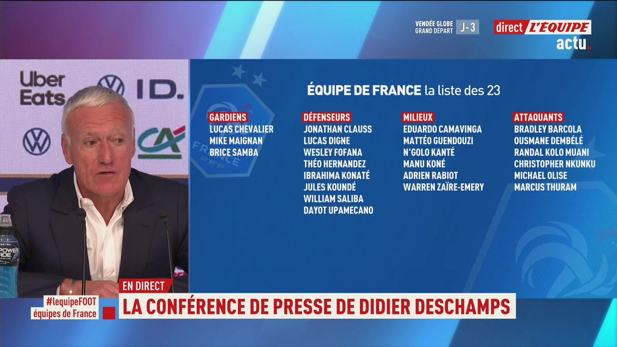 Didier Deschamps sur la nouvelle absence de Kylian Mbappé en Bleus 🇫🇷 : « J’ai eu des échanges avec lui et j’ai pris cette décision, c’est mieux comme ça ! 🗣️ 𝗞𝘆𝗹𝗶𝗮𝗻 𝘃𝗼𝘂𝗹𝗮𝗶𝘁 𝘃𝗲𝗻𝗶𝗿, ce n’est pas à cause des problèmes extra sportifs. »