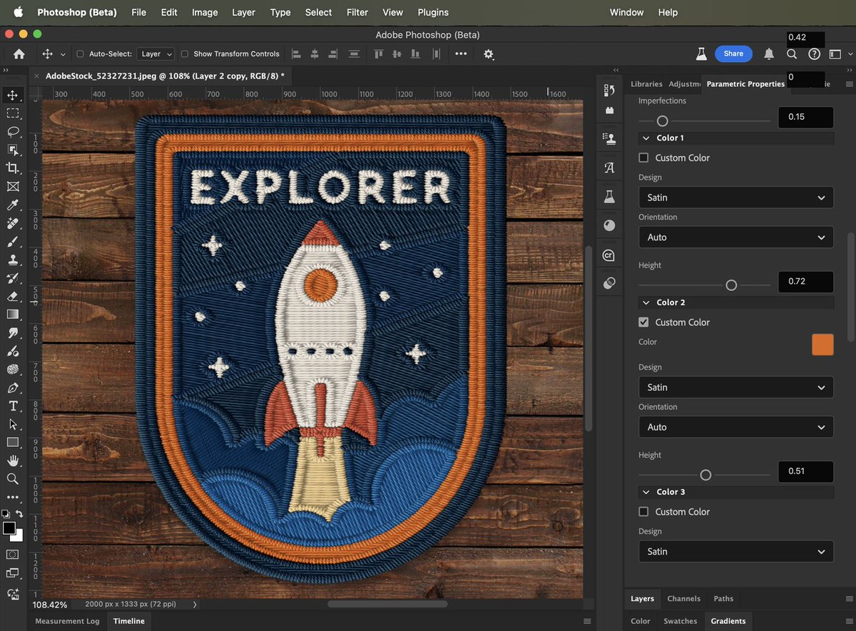 The Embroidery Parametric Filter is finally available for you all to try out in the Photoshop Beta! 🔥