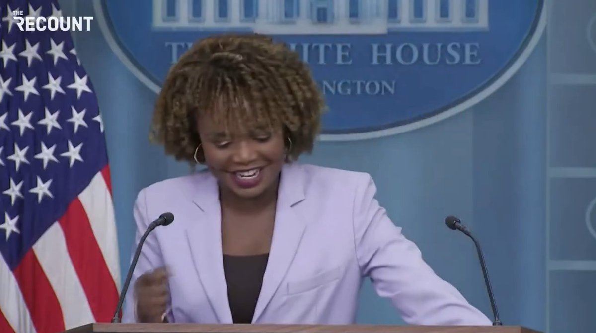 Reporter asks Karine Jean-Pierre about whether Biden and his team showed “arrogance of believing he was the only one who could beat Donald Trump”: “This is the president who has been the only person has been able to beat Donald Trump.”