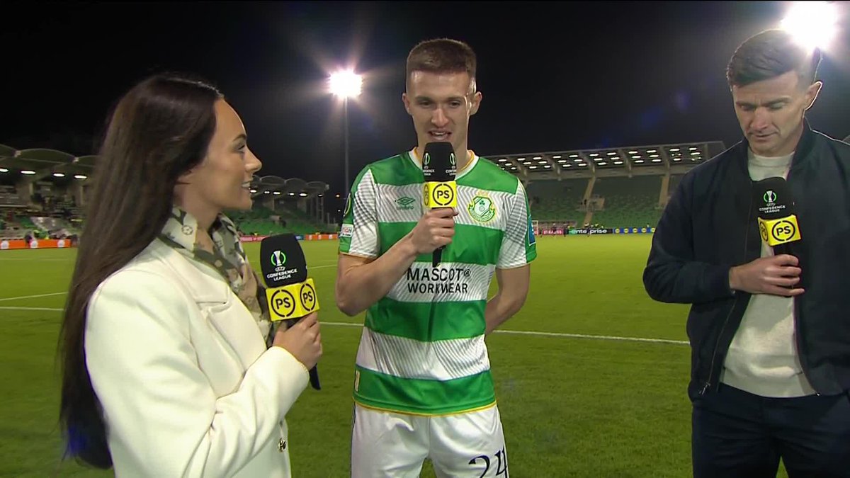 Johnny Kenny in conversation with our studio panel after scoring yet again in tonight's 2-1 win for Shamrock Rovers FC ☘️ "I just thought near post, hit it hard, and thankfully it went in!" 🗣️