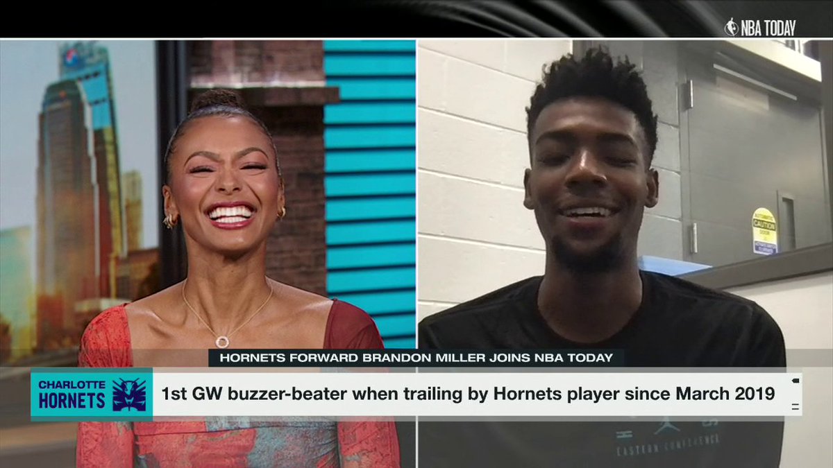 "I look at [LaMelo Ball] like a brother away from home, it's all comfortable bonds around here." 💙 Brandon Miller with Malika Andrews on his game-winner against the Pistons and the Hornets' start to the season 🔥