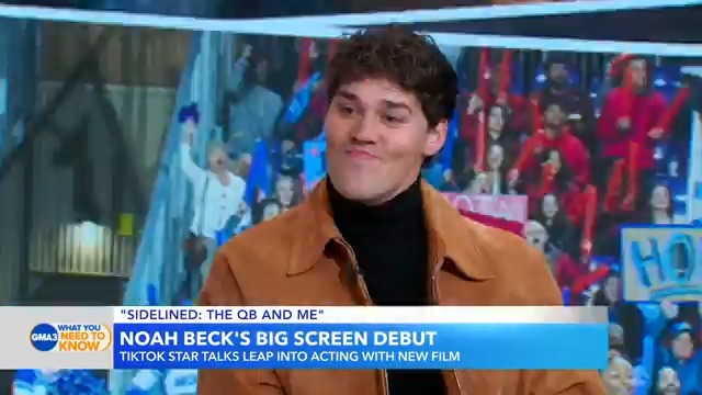 Social media star @NoahBeck steps into the world of acting with the movie 'Sidelined: The QB and Me' premiering Friday, Nov. 29, exclusively on Tubi. #GMA3