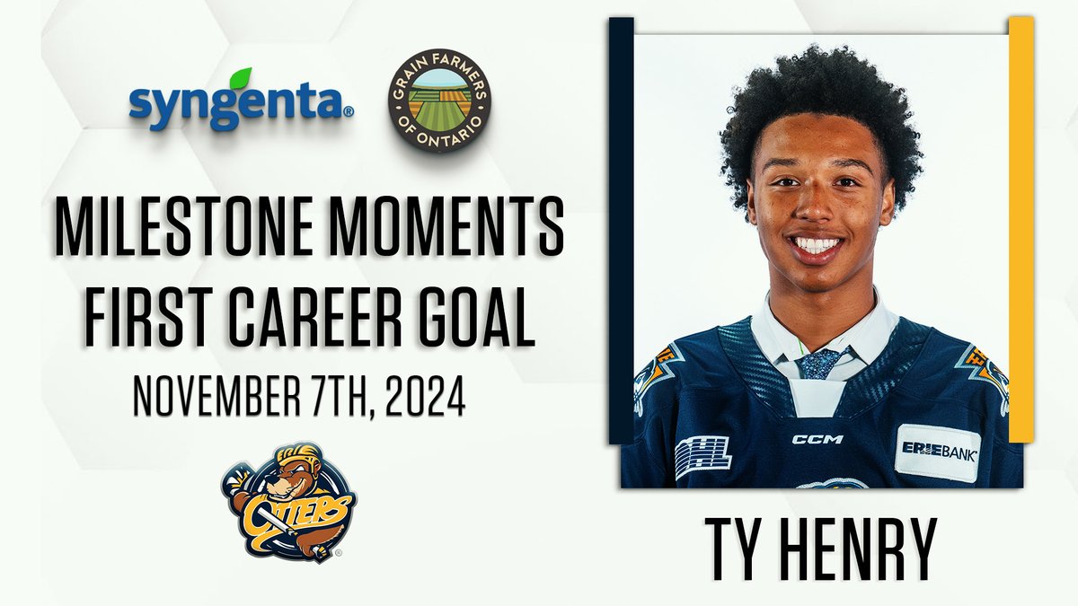First #OHL goal for Ty Henry!👆 The Chicago Blackhawks 2024 #NHLDraft pick Ty Henry netted the first of his career during a huge second period push by the Erie Otters 🦦!🦦🤩 #OHL | Canadian Hockey League | #Blackhawks