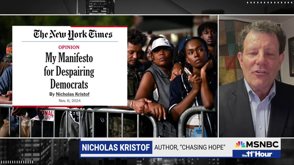“If we’re dismissing millions of people as racists and bigots, it’s really hard to win their votes.” Nicholas Kristof on his "Manifesto for Despairing Democrats" post Trump's election win.