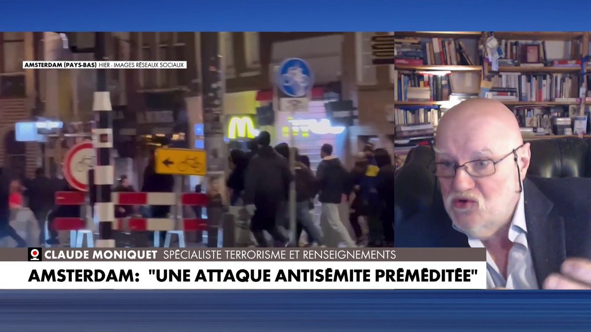 Claude Moniquet, spécialiste terrorisme et renseignements, évoque «des scènes de guérilla» sur les supporters israéliens agressés après un match de football à Amsterdam dans #LaMatinale