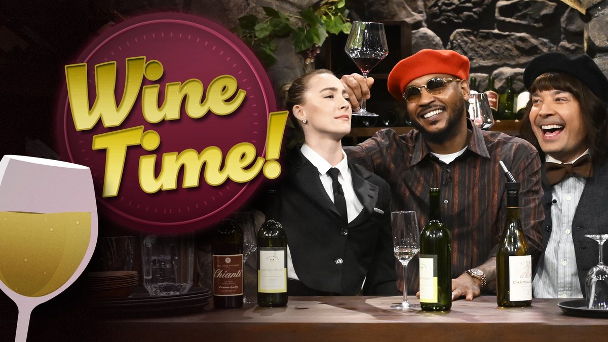 Wine Time w/ Saoirse Ronan & Carmelo Anthony 🍷 #FallonTonight