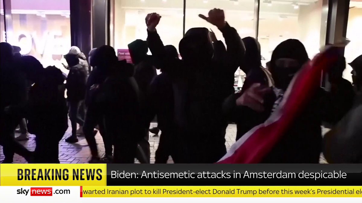 BREAKING: The antisemitic attacks on Israeli football fans in Amsterdam are 'despicable' and 'echo a dark moment in history' US President Joe Biden has said. 📺 Sky 501, Virgin 602, Freeview 233 and YouTube