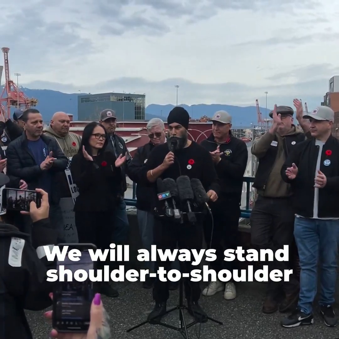 Where you at, Pierre? When you're in a fight, your friends show up. ILWUCanada Local 514 port workers have been locked out for demanding protections in the face of job losses. Big Bosses will always choose profits. New Democrats will always choose workers. Solidarity!