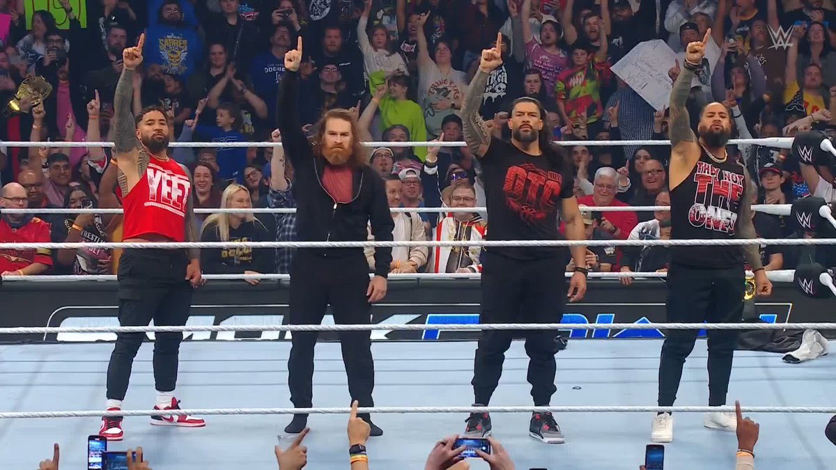 WE ARE SO BACK!!!!! JEY ☝️ JIMMY ☝️ ROMAN ☝️ SAMI ☝️ The Original Bloodline vs. The New Bloodline at #SurvivorSeries #WarGames is going to be INSANE! #SmackDown