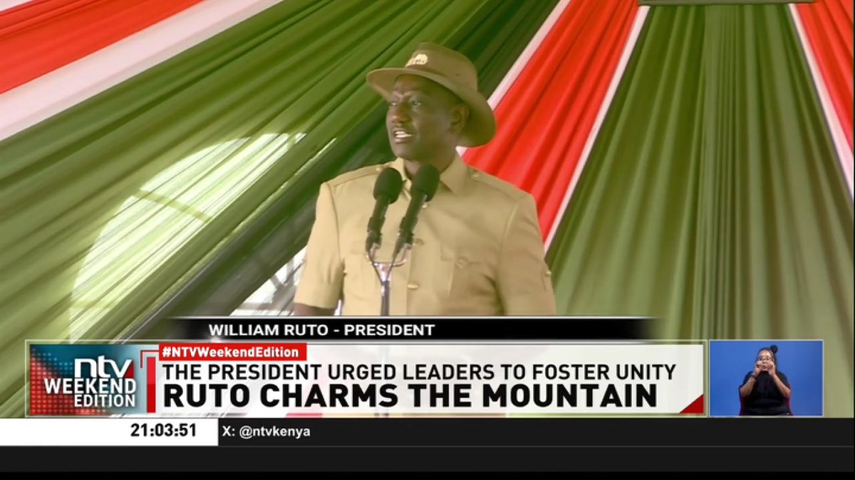 Ruto Charms The Mountain President William Ruto has returned to restive Mount Kenya region in a bid to calm the raging discontent following the ouster of former DP Rigathi Gachagua. #NTVWeekendEdition Margaret_Kimathi Michelle Ngele-Odhiambo