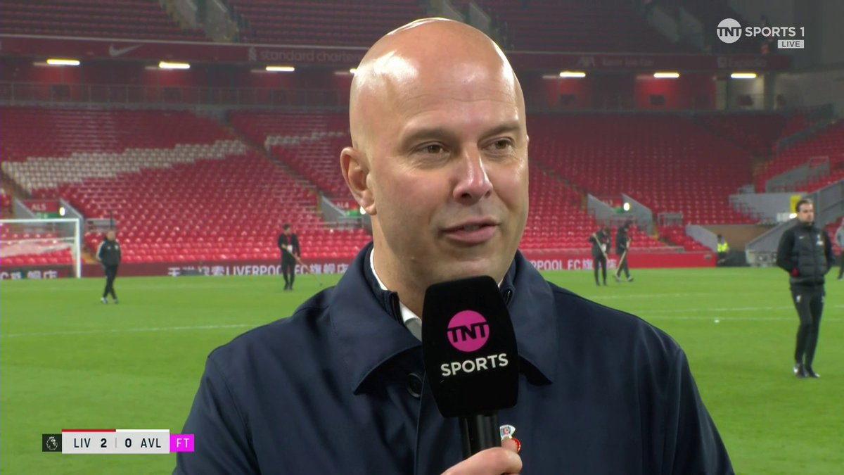 "All our attackers have great numbers but Mo Salah stands out at the top" 🔥 Arne Slot reflects on Liverpool's 2-0 win over Aston Villa to put them 5 points clear at the top of the table... 🎙️ Lynsey Hipgrave 📺 TNT Sports & discovery+ UK