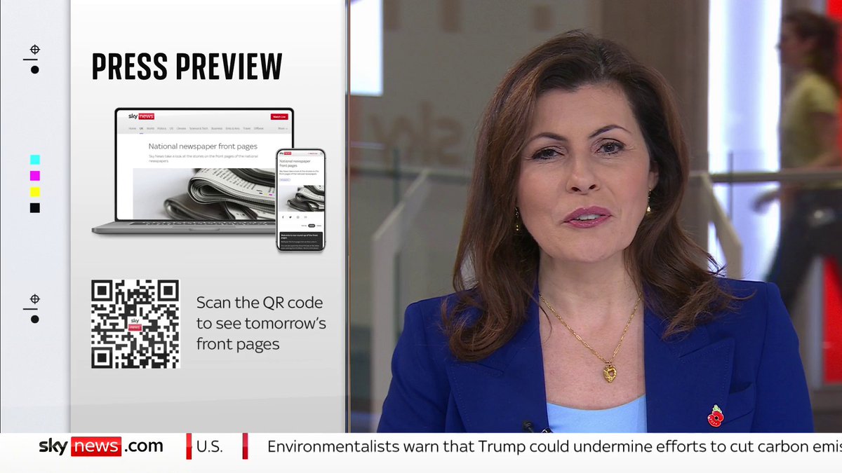 The front pages for tomorrow have been released 📰 Watch the Press Preview as Sky's Barbara Serra is joined by Kevin McKeever and Anita Boateng for more ⬇️ 📱 #SkyPapers 🔗 📺 Sky 501, Virgin 602, Freeview 233 and YouTube