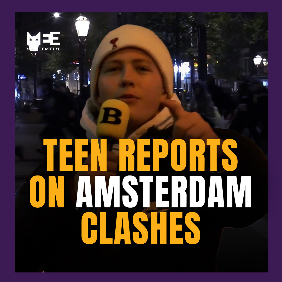 “Sticks were thrown and now fireworks are being shot.” A Dutch teenage journalist documented the Maccabi Tel Aviv hooligans carrying wooden planks and poles, running in packs across Amsterdam. He also gets instructed to ‘stop filming for his own safety’... He refused.