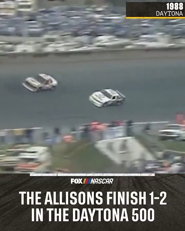 Remembering Bobby and Davey Allison with one of our favorite moments. Father and son finish 1-2 in the 1988 Daytona 500.