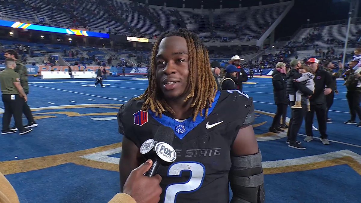 "I'm a little beat up but that's the nature of the game... it's just another day in the life." Ashton Jeanty joins Josh Sims after Boise State Football's win vs Nevada ⬇️