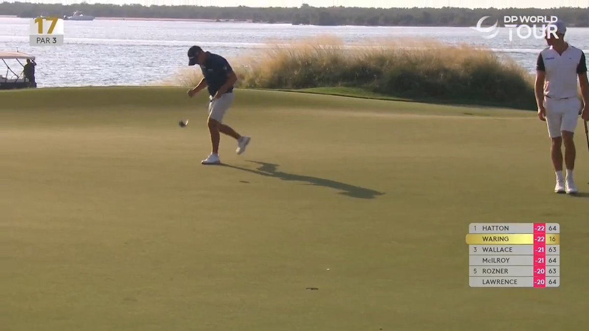 "Would you believe it!" Paul Waring birdies the penultimate hole to take a one-shot lead to the 18 🙌 #ADGolfChamps | #RolexSeries