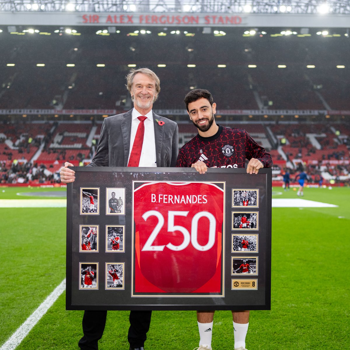 A special 2️⃣5️⃣0️⃣ presentation. 👏 Bruno Fernandes #MUFC