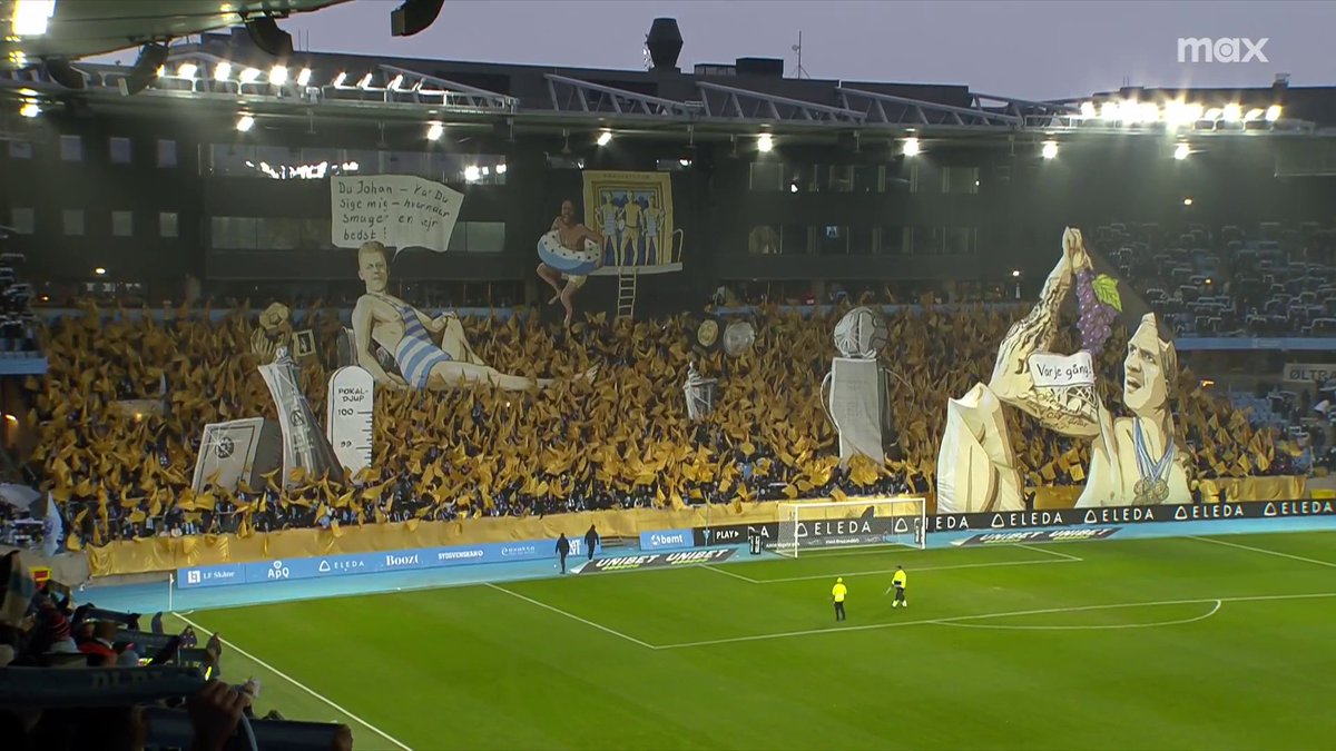 Malmöklacken bjuder på guldtifo när Malmö FF tar emot IF Brommapojkarna på hemmaplan! Strax avspark 🕒 📲 Se matchen på Max