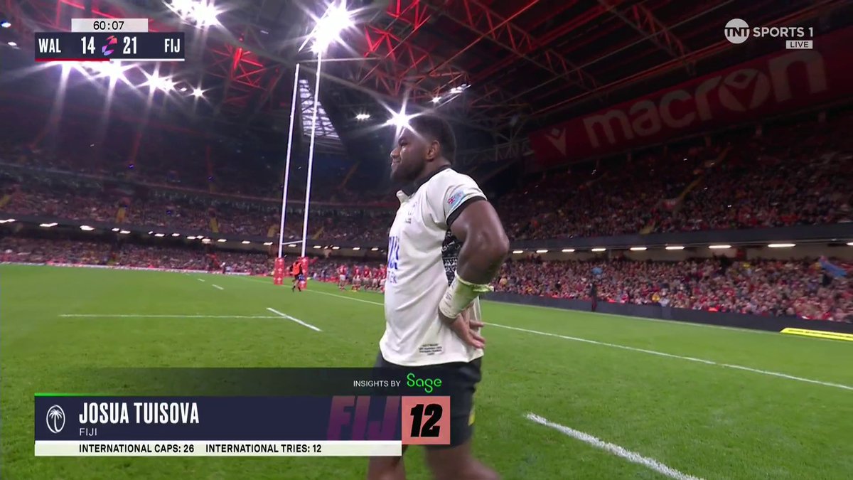 🇫🇯 @FijiRugby stretch their lead! 💪 Josua Tuisova powers over in the corner for Fiji! #WALvFIJ | #AutumnNationsSeries