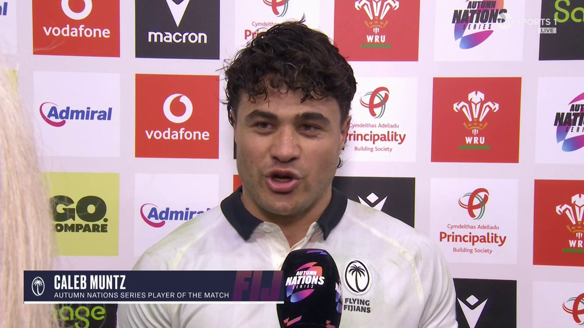 🗣️ "After last week we wanted have a good start, we just needed to trust each other!" 🏅 Player of the Match Caleb Muntz was very proud of his Fiji Rugby Union side after their historic win in Cardiff! #WALvFIJ | #AutumnNationsSeries