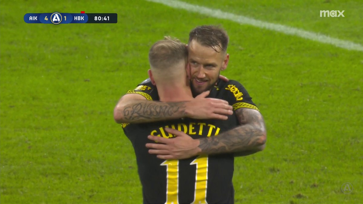 Kramkalas när Alexander Milošević byts ut i hans sista match för AIK. ⚫ 📲 Se matchen på Max